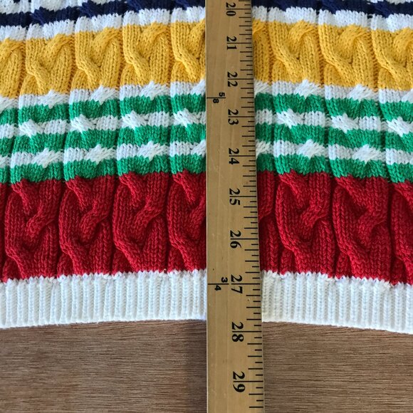 Adrienne Vittadini Sport Sweater Women L Red Cable Knit V Neck Pullover Stretch - Picture 6 of 11